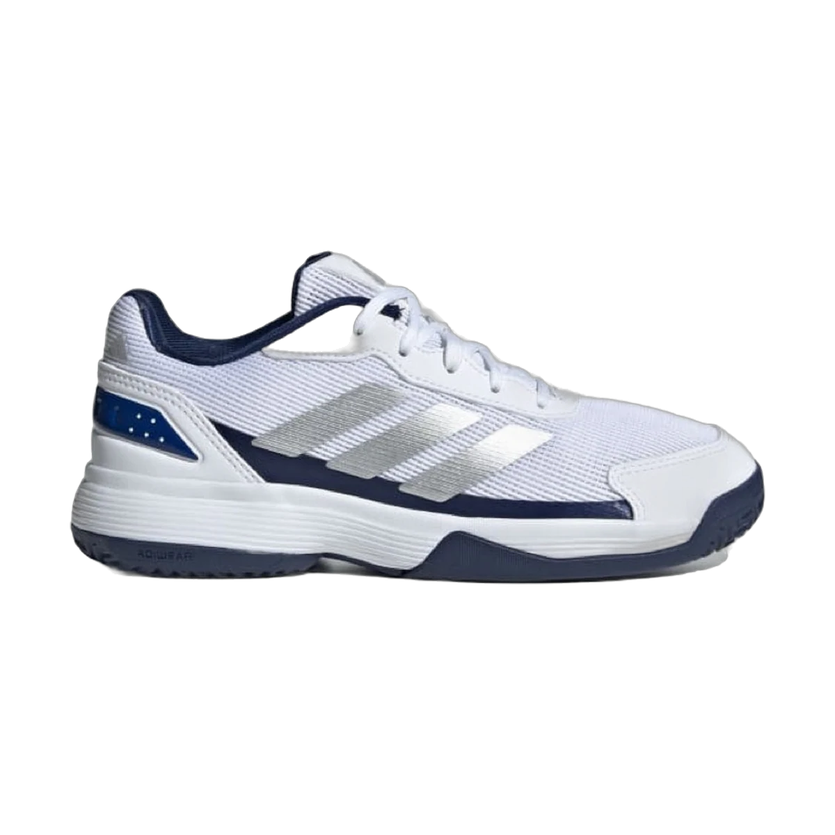 کفش پدل Adidas Crazyquick Kids Padel Shoe Kids Cloud White Silver Metallic Dark Blue