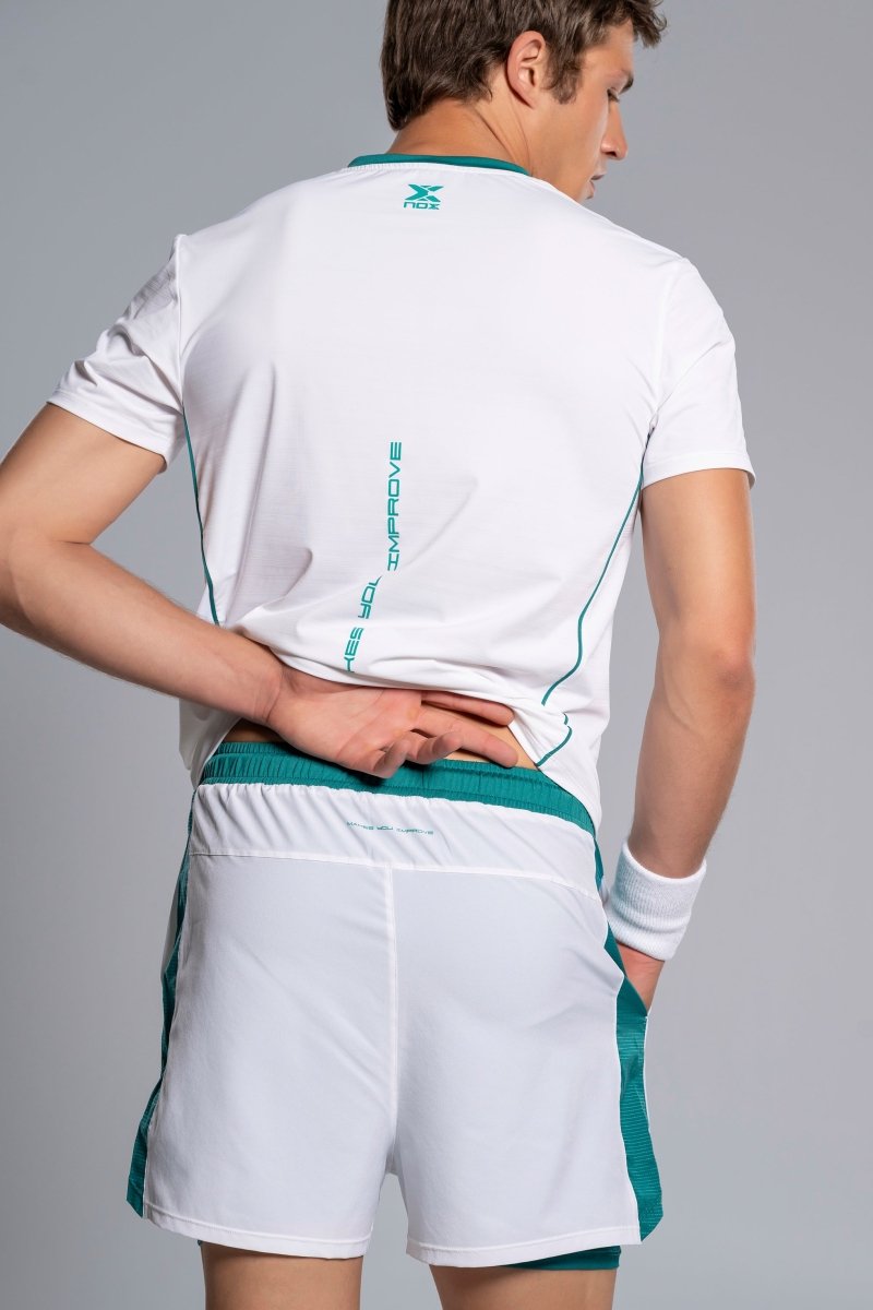 لباس پدل Nox PRO Shorts Men White/Ivy Green